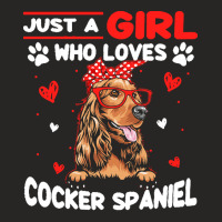 Just A Girl Who Loves Dogs T  Shirt Vintage Just A Girl Who Love Cocke Ladies Fitted T-shirt | Artistshot