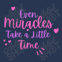 Even Miracles Take A Little Time Quotes Typography Ladies Denim Jacket | Artistshot