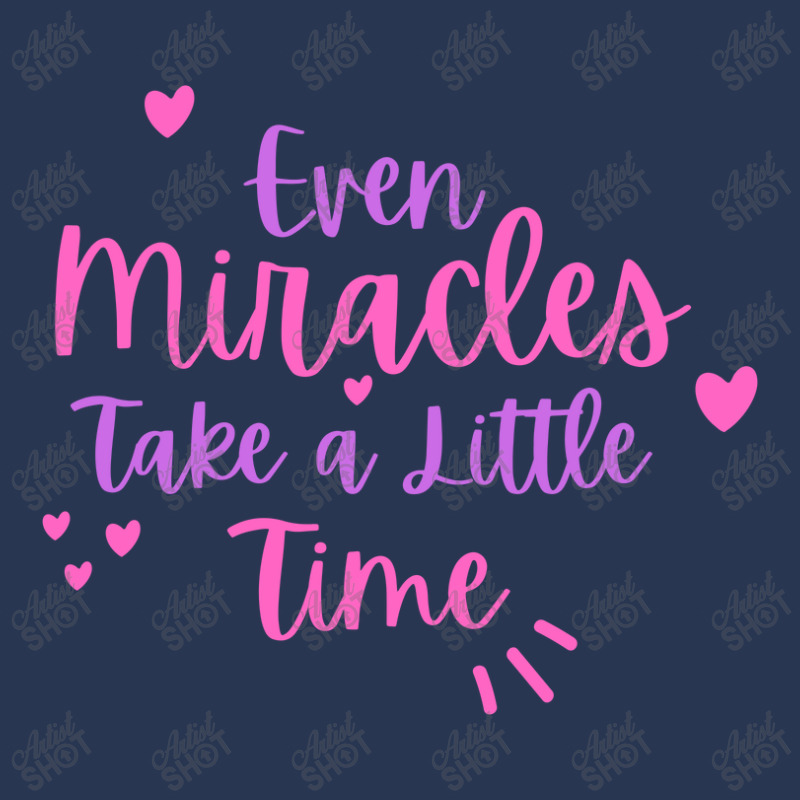 Even Miracles Take A Little Time Quotes Typography Ladies Denim Jacket by CUSER3575 | Artistshot