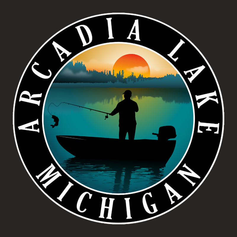 Trending Arcadia Lake Fishing Michigan Sunset Ladies Fitted T-Shirt by Box Bingham | Artistshot