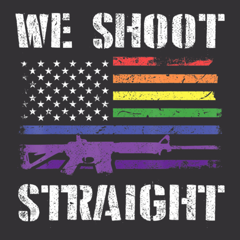 Hot Trend Gay Veteran We Shoot Straight Lgbt Veterans Day Gif Vintage Hoodie And Short Set | Artistshot