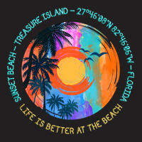 Hot Trend Sunset Beach, Treasure Island, Pinellas County, Florida T-shirt | Artistshot