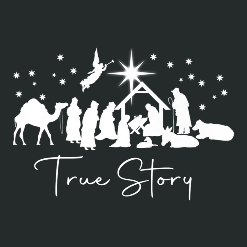 True Story Nativity Christmas Baby Jesus Manger Catholic Premium T Shi Women's Triblend Scoop T-shirt by choninzel | Artistshot