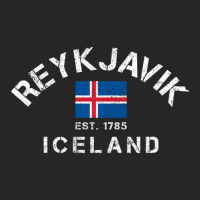 Trending Reykjavik Iceland Est. 1785 Flag Souvenir Gift Ladies Fitted T-shirt | Artistshot