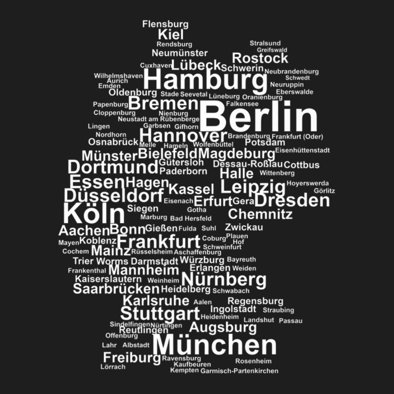 Germany Map Silhouette Towns Cities Berlin Hamburg Travel Premium T Sh Classic T-shirt | Artistshot