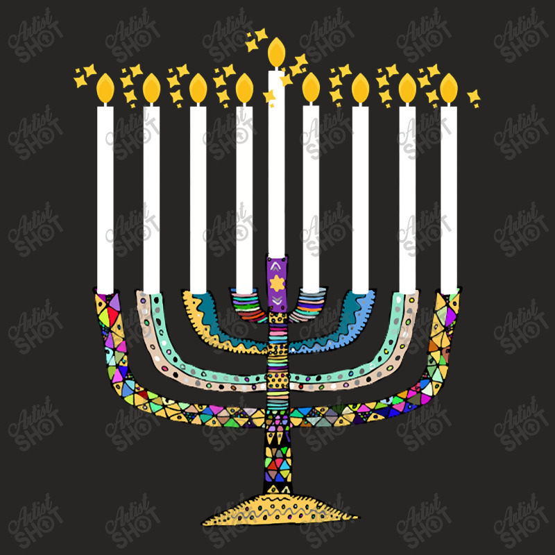 Limited Edition Hanukkah Menorah Nine Candles Ladies Fitted T-Shirt by Rios Arevalo | Artistshot