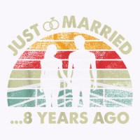 Retro Just Married 8 Years Ago   8th Wedding Anniversary T Shirt Tank Top | Artistshot