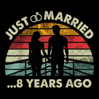 Retro Just Married 8 Years Ago   8th Wedding Anniversary T Shirt Zipper Hoodie | Artistshot