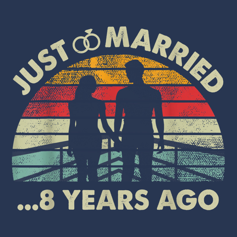 Retro Just Married 8 Years Ago   8th Wedding Anniversary T Shirt Men Denim Jacket | Artistshot