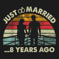 Retro Just Married 8 Years Ago   8th Wedding Anniversary T Shirt Hoodie & Jogger Set | Artistshot