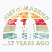 Retro Just Married 57 Years Ago   57th Wedding Anniversary T Shirt T-shirt | Artistshot