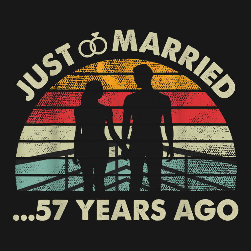 Retro Just Married 57 Years Ago   57th Wedding Anniversary T Shirt Flannel Shirt | Artistshot