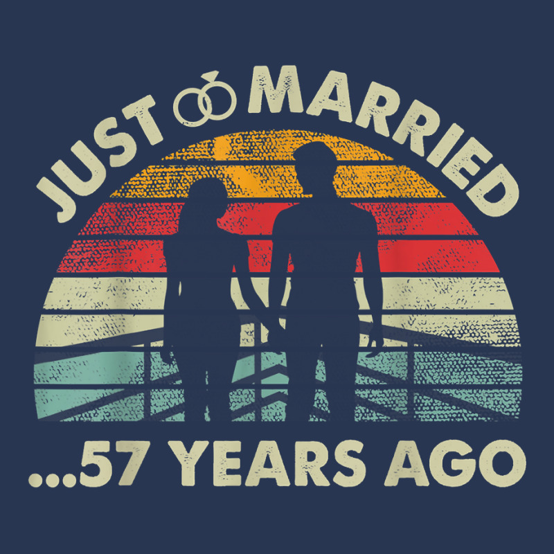 Retro Just Married 57 Years Ago   57th Wedding Anniversary T Shirt Men Denim Jacket | Artistshot