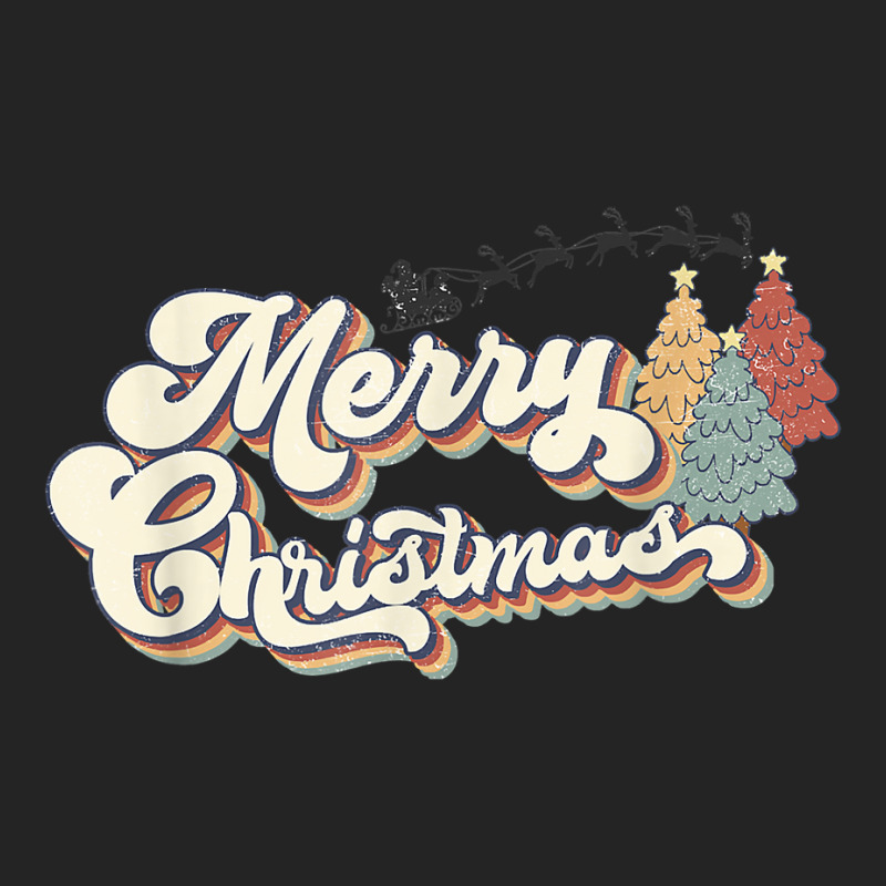 Retro Merry Christmas Tree Santa's Sleigh Christmas Holiday T Shirt 3/4 Sleeve Shirt | Artistshot