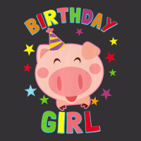 Girl Birthday Pig Bday Party Kids Gift For Girls Cute Piggy Premium Vintage Hoodie | Artistshot