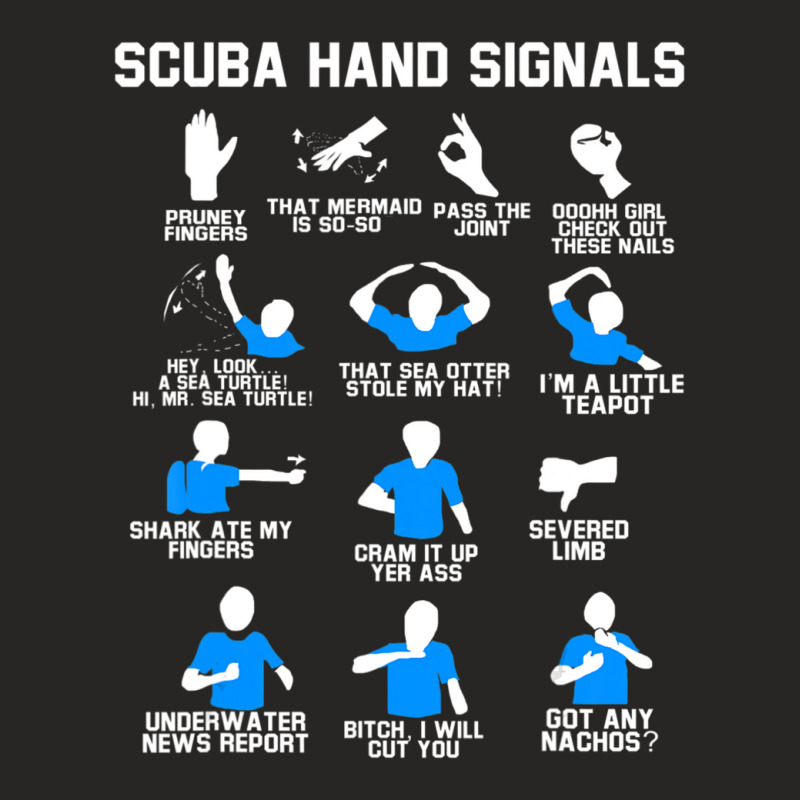 Hot Trend Diver Hand Sign Scuba Hand Signals Ladies Fitted T-Shirt by Sierra Dennis | Artistshot