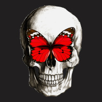 Butterfly On Human Skull T-shirt | Artistshot