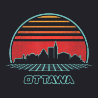 Trending Ottawa Retro City Skyline 80s Style Souvenir Unisex Sherpa-lined Denim Jacket | Artistshot