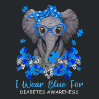 I Wear Blue For Diabetes Awareness Elephant Warrior Women Crewneck Sweatshirt | Artistshot