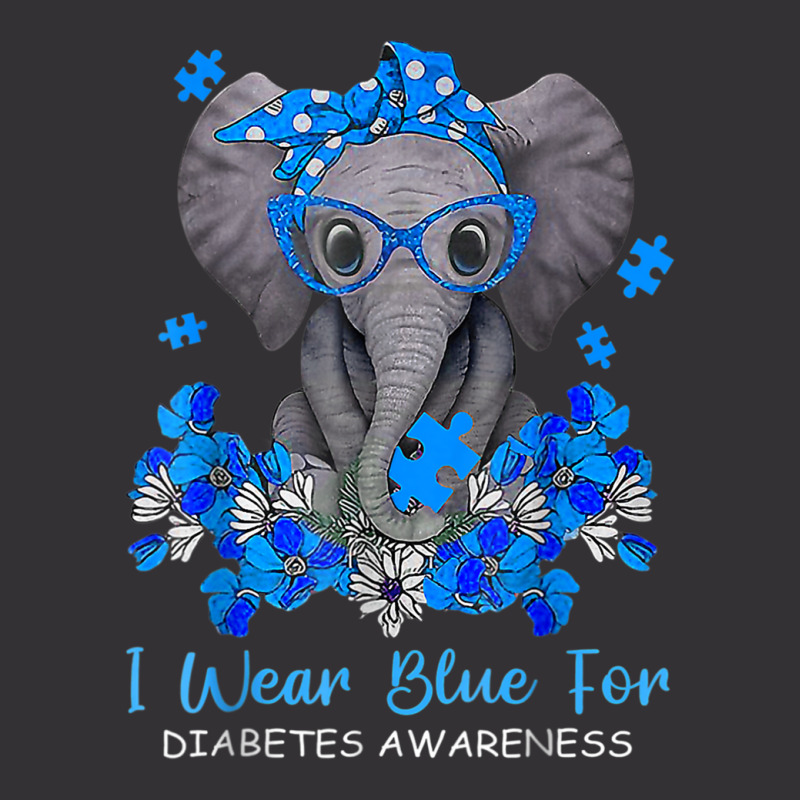 I Wear Blue For Diabetes Awareness Elephant Warrior Women Vintage Short | Artistshot