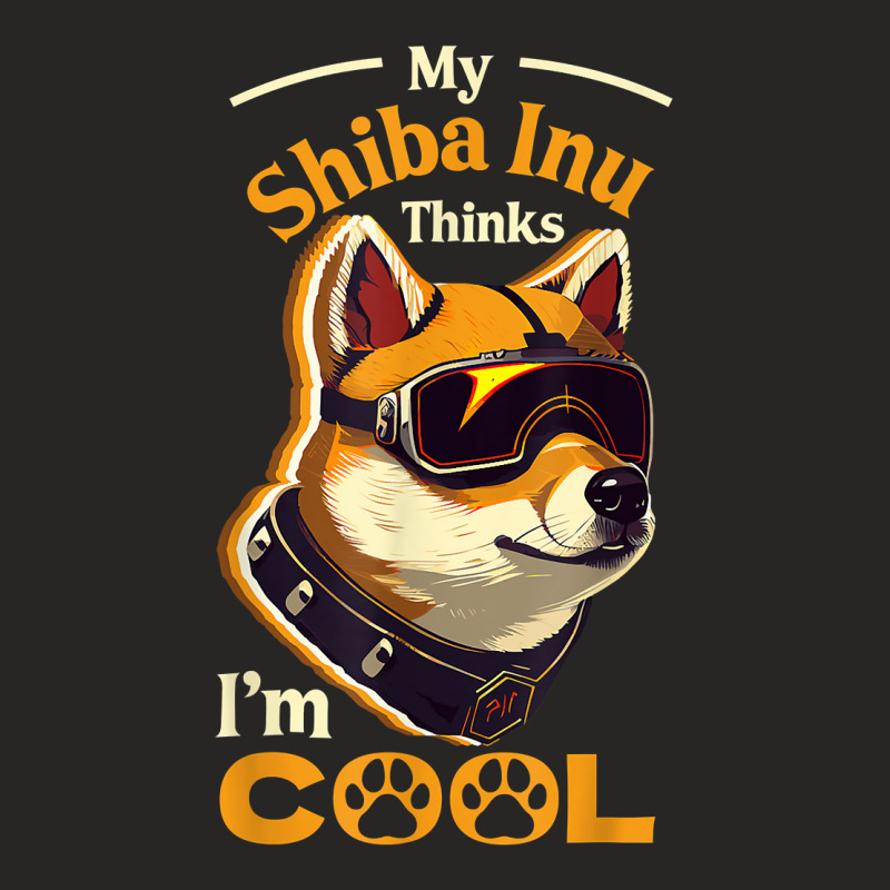 My Shiba Inu Thinks I'm Cool Futuristic Japanese Dog Breed T Shirt Ladies Fitted T-Shirt by xq8pjbeamer | Artistshot