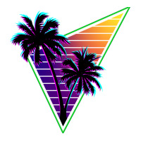 80s Synthwave Inspire Palm Tree Silhouette Triangle Design  (1) (1) Crewneck Sweatshirt | Artistshot