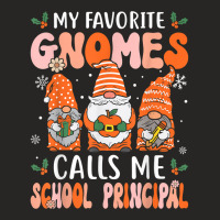 School Principal Groovy Christmas Gnomes Principal T Shirt Ladies Fitted T-shirt | Artistshot