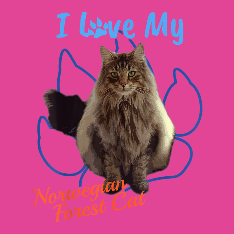 I Love My Norwegian Forest Cat Cat Lover Paw Print ! T-Shirt by Pinch1410 | Artistshot