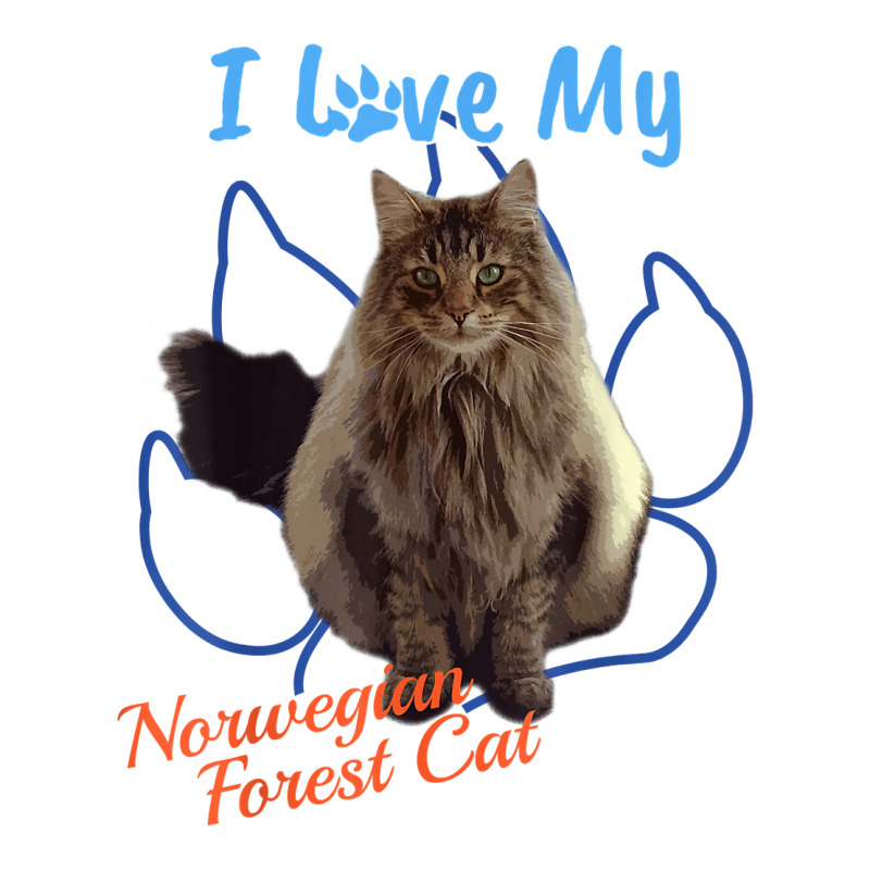 I Love My Norwegian Forest Cat Cat Lover Paw Print ! 3/4 Sleeve Shirt by Pinch1410 | Artistshot