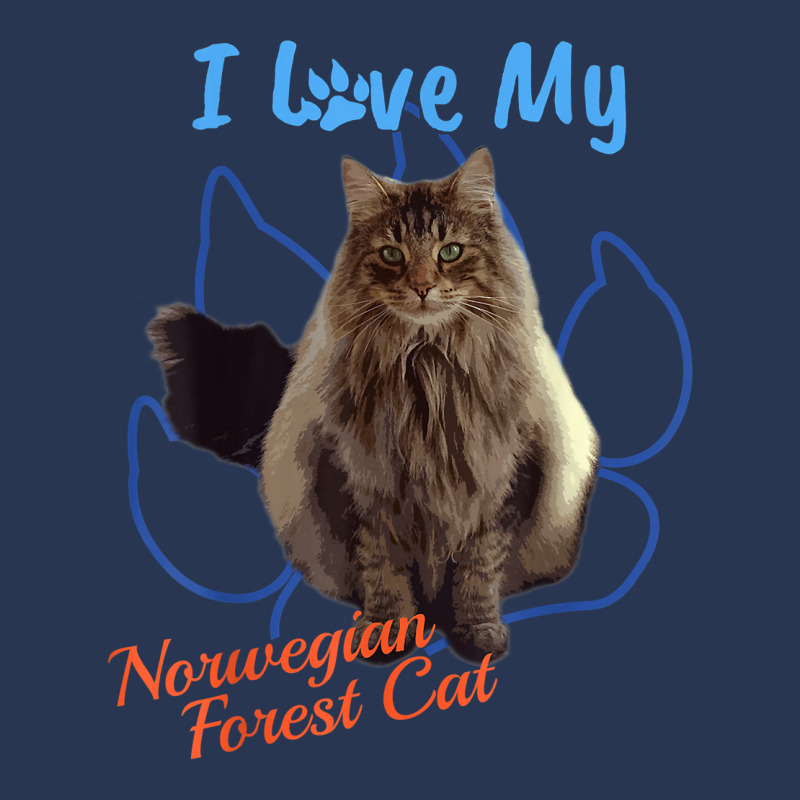 I Love My Norwegian Forest Cat Cat Lover Paw Print ! Men Denim Jacket by Pinch1410 | Artistshot