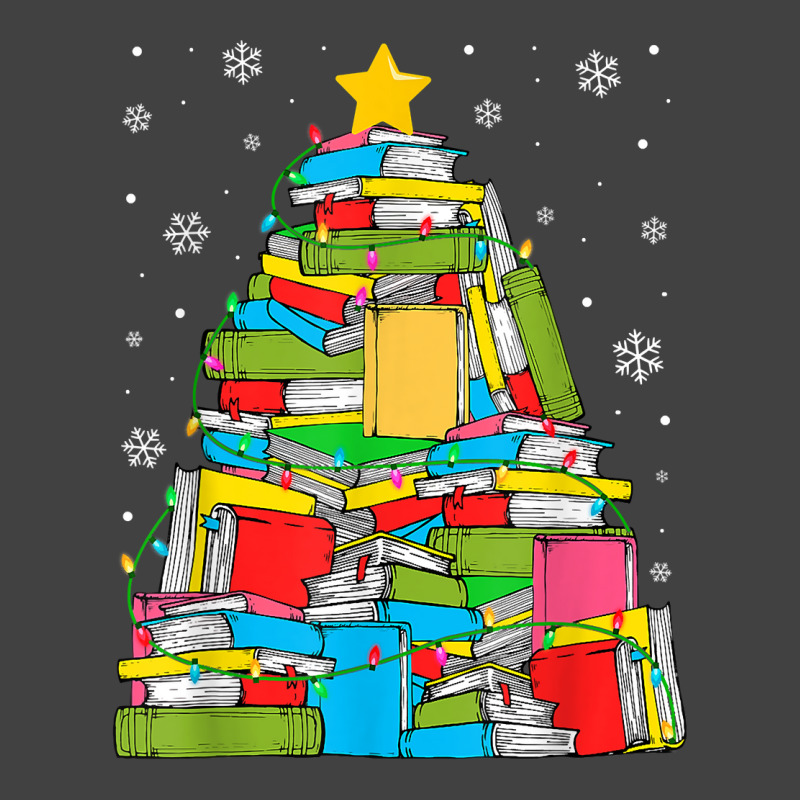 Library Christmas Tree Librarian X Mas Lights Book Lover T Shirt Vintage T-Shirt by caroldian | Artistshot