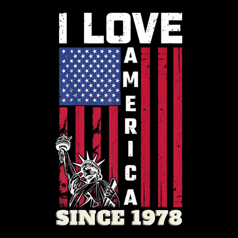 Womens 44tth Birthday I Love America Since 1978, Funny Usa Quote V-neck Tee | Artistshot