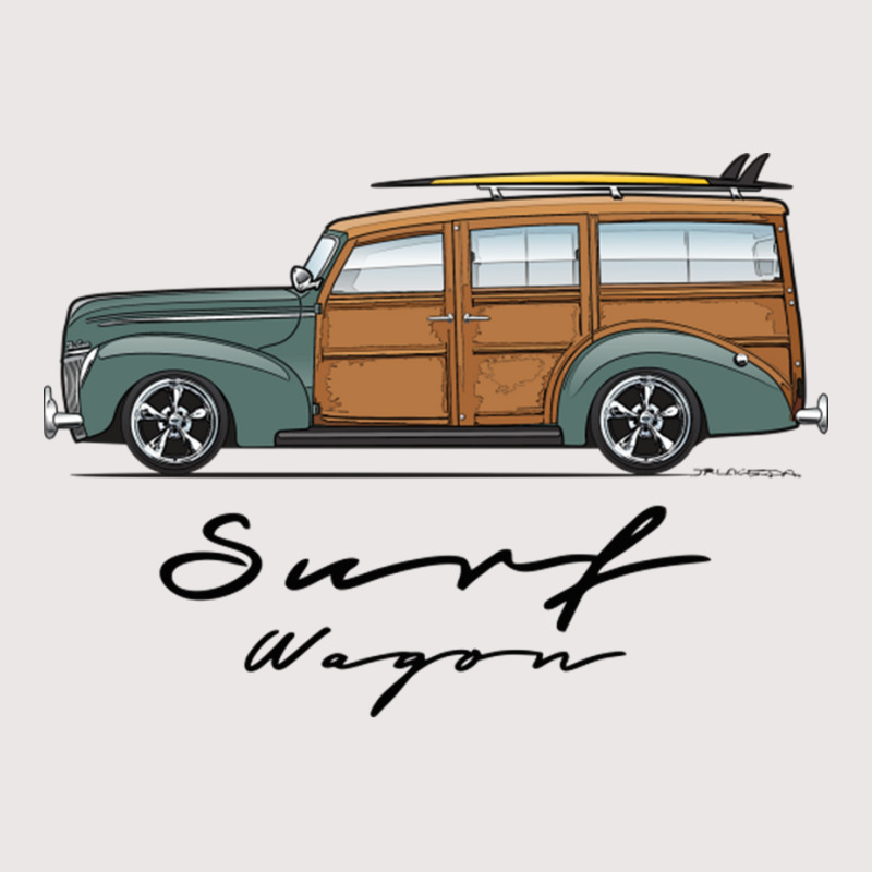 Surf Wagon Cloud Mist Gray Pocket T-Shirt by yenalsardao | Artistshot