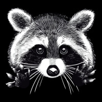 Digital Illustration Of A Little Raccoon Buddy. V-neck Tee | Artistshot