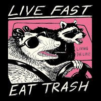 Live Fast Eat Trash V-neck Tee | Artistshot