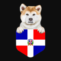 Limited Edition Dominican Republic Flag Akita Dog In Pocket Crop Top | Artistshot