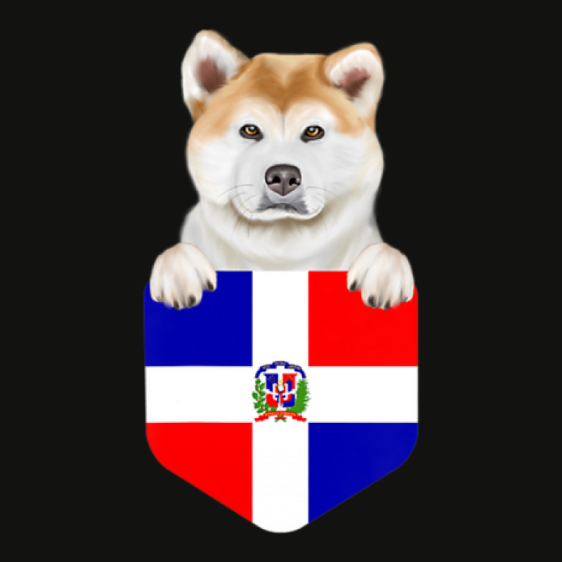 Limited Edition Dominican Republic Flag Akita Dog In Pocket Scorecard Crop Tee by hongquangd | Artistshot