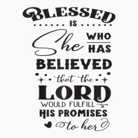 Blessed Is She Who Has Believed Cool Novelty Christian Item Raglan Bas T-shirt | Artistshot