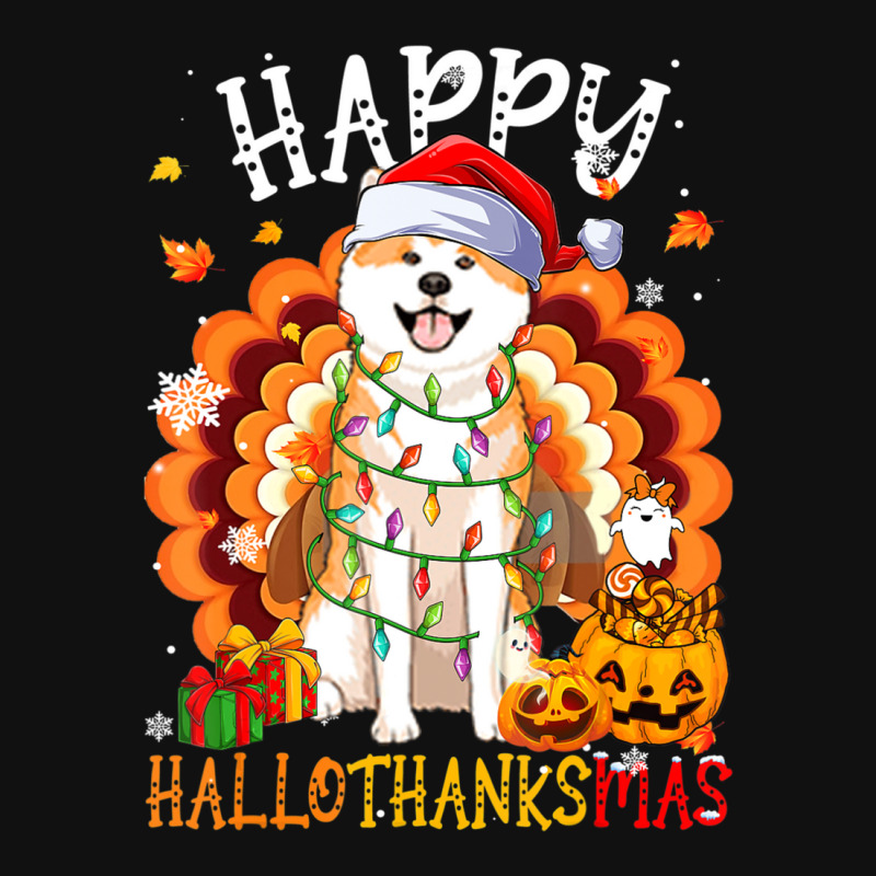 Hot Trend Happy Hallothanksmas Akita Inu Thanksgiving Xmas Graphic Youth T-shirt by hongquangd | Artistshot