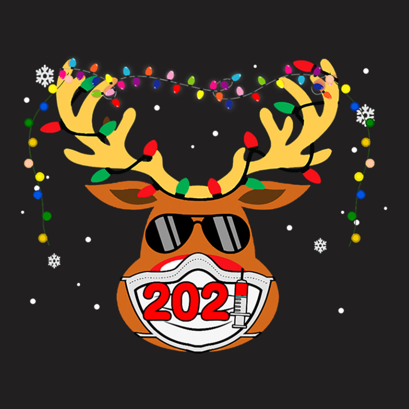 Reindeer In Mask Vaccination Merry 1 T-Shirt by MaryWright | Artistshot