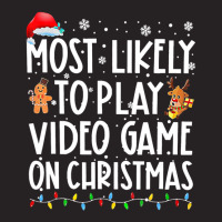 Most Likely To Play Video Games On Christmas Xmas Lights Vintage Cap | Artistshot