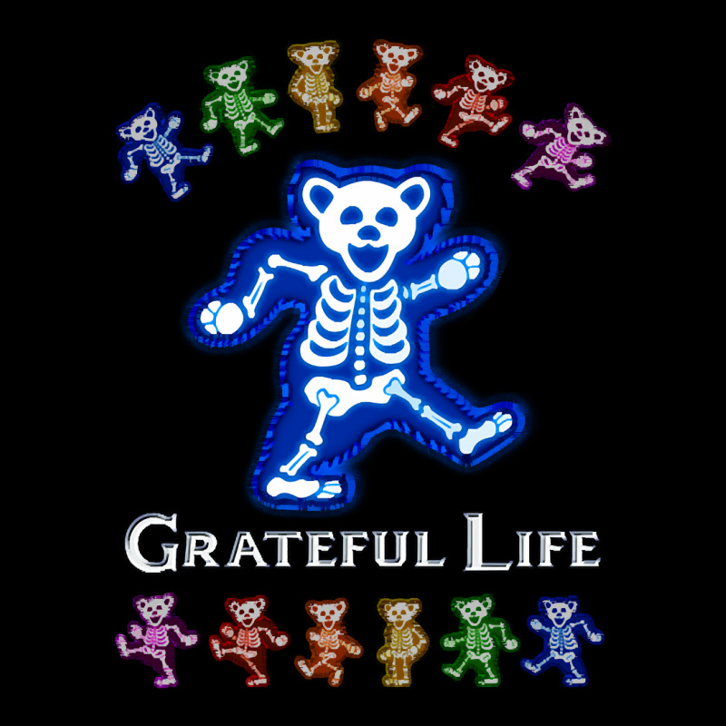 Limited Edition Grateful Life Dancing Skeleton Bear - Blue Adjustable Cap | Artistshot