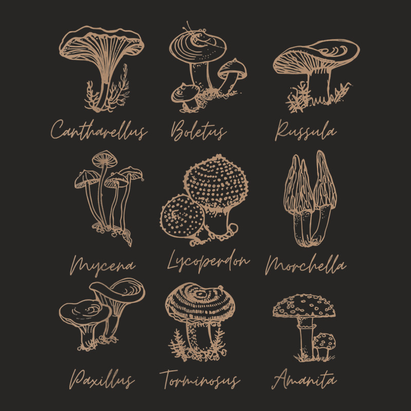 Fungi Mushroom Lover Shirt Mycology Vintage Goth Style T Shirt Ladies Fitted T-Shirt by pulsemh | Artistshot