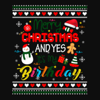 Trending Merry Christmas And Yes It's My Birthday Ugly Xmas Sweater Crop Top | Artistshot