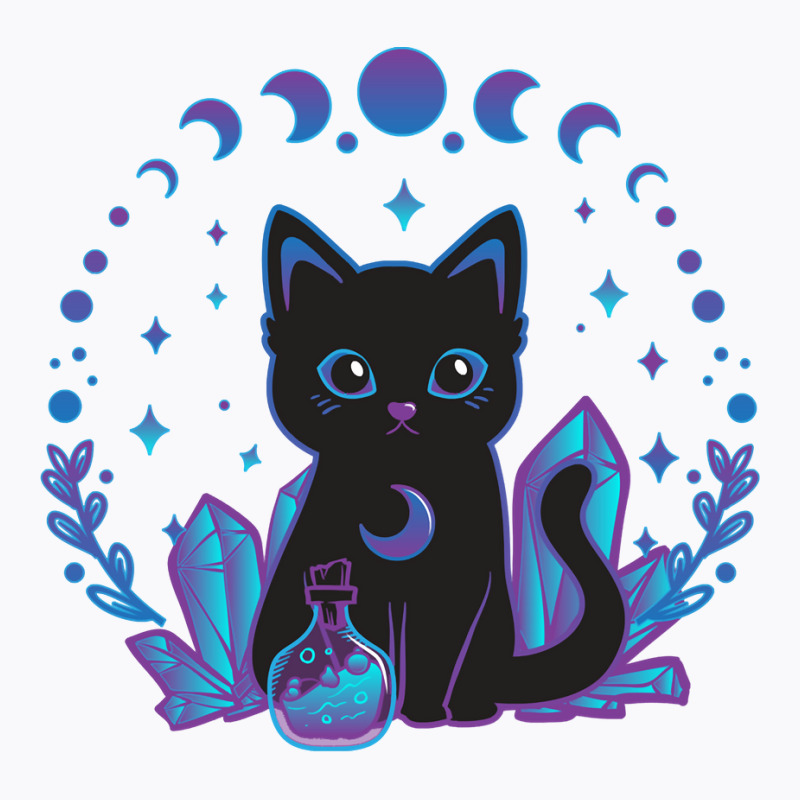 Cute Witchy Black Cat Crystal Alchemy Kawaii Pastel Goth Pullover Hood T-shirt | Artistshot