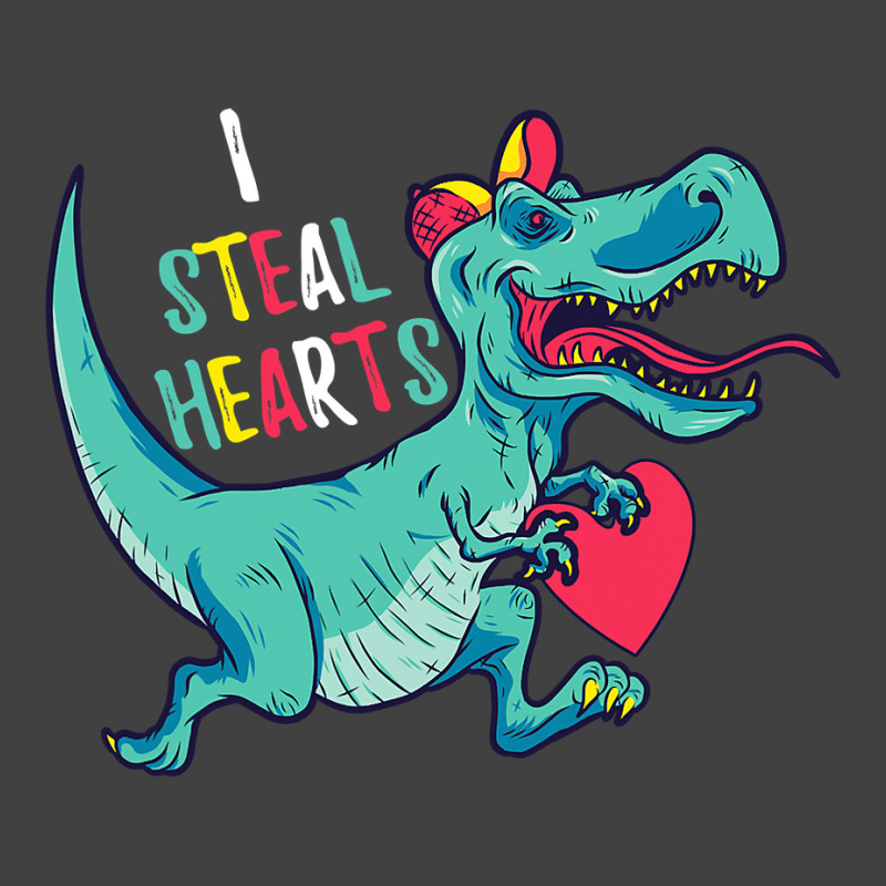 I Steal Hearts T Valentines Day Dinosaur Boys Kid (42) Vintage T-shirt | Artistshot