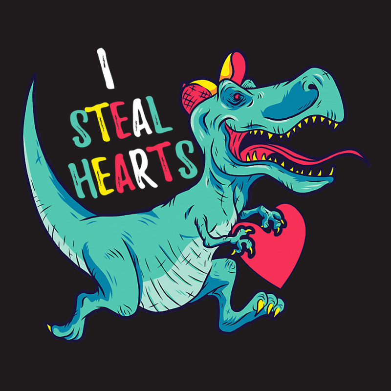 I Steal Hearts T Valentines Day Dinosaur Boys Kid (42) Waist Apron | Artistshot