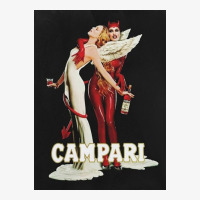 Vintage Campari Italian Bitters Aperitif Angel And Devil Advertisement Ladies Fitted T-shirt | Artistshot