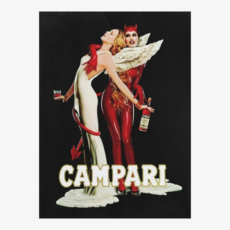 Vintage Campari Italian Bitters Aperitif Angel And Devil Advertisement Ladies Fitted T-Shirt by lianareno | Artistshot