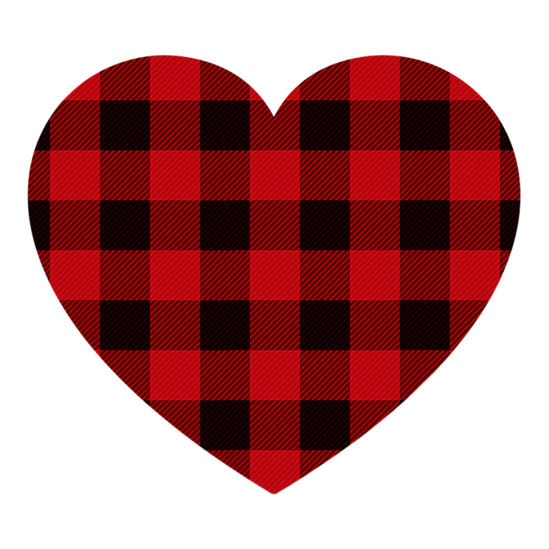 Valentines Day Buffalo Plaid Check Pattern Love Heart Men's T-shirt 